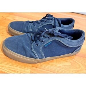 Maui & Sons Denim Suede Men's 11 Blue Low Skate Wave Sneakers Lace-up Gum Sole